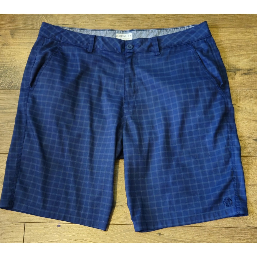 Hang Ten Men's Shorts Size 38 Blue Golf Flat Front